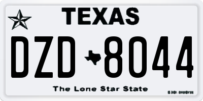 TX license plate DZD8044