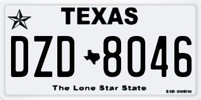 TX license plate DZD8046