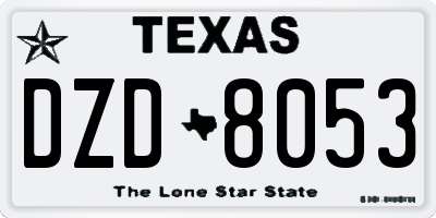TX license plate DZD8053