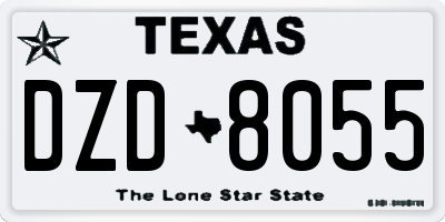TX license plate DZD8055