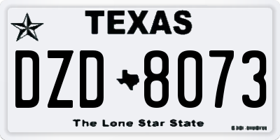 TX license plate DZD8073