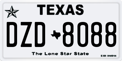 TX license plate DZD8088