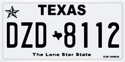 TX license plate DZD8112