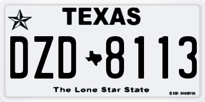 TX license plate DZD8113