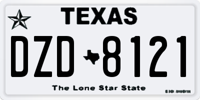 TX license plate DZD8121