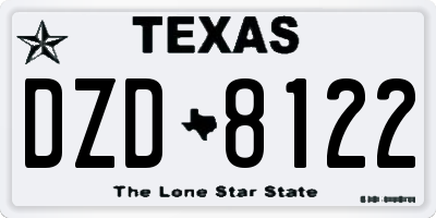 TX license plate DZD8122