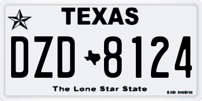 TX license plate DZD8124