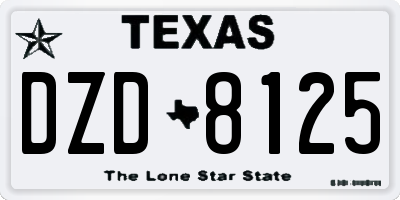TX license plate DZD8125