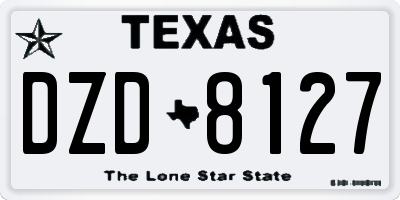 TX license plate DZD8127