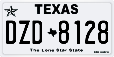 TX license plate DZD8128