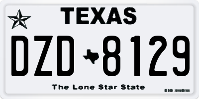 TX license plate DZD8129