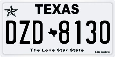 TX license plate DZD8130