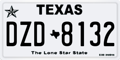 TX license plate DZD8132