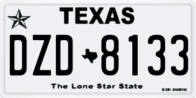 TX license plate DZD8133