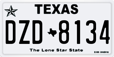 TX license plate DZD8134