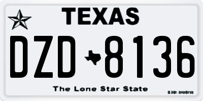 TX license plate DZD8136