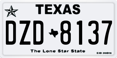 TX license plate DZD8137
