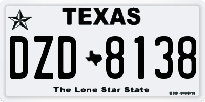 TX license plate DZD8138