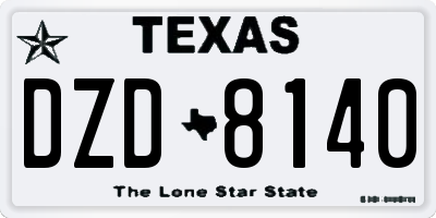 TX license plate DZD8140