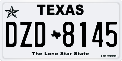 TX license plate DZD8145