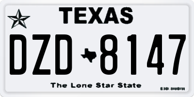 TX license plate DZD8147