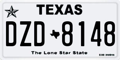 TX license plate DZD8148
