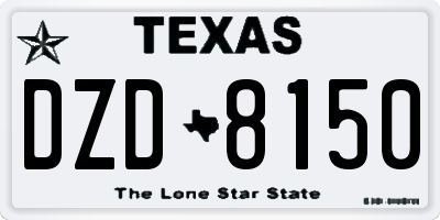 TX license plate DZD8150