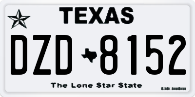 TX license plate DZD8152