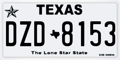 TX license plate DZD8153