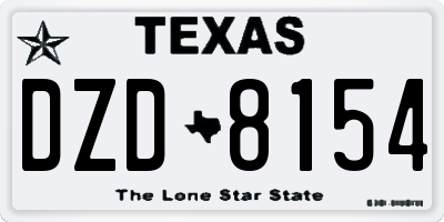 TX license plate DZD8154