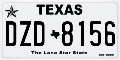 TX license plate DZD8156
