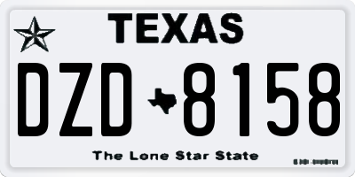 TX license plate DZD8158
