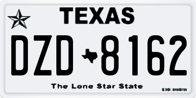 TX license plate DZD8162