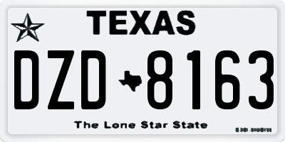 TX license plate DZD8163