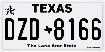 TX license plate DZD8166