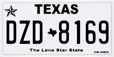 TX license plate DZD8169