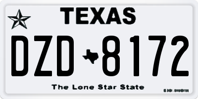 TX license plate DZD8172