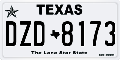 TX license plate DZD8173