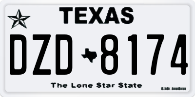 TX license plate DZD8174