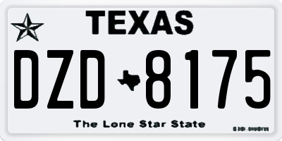 TX license plate DZD8175