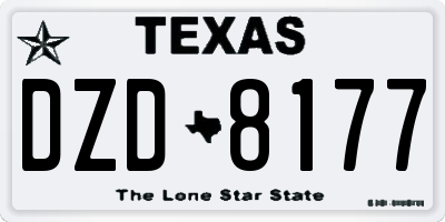 TX license plate DZD8177