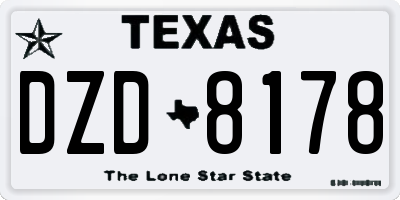 TX license plate DZD8178