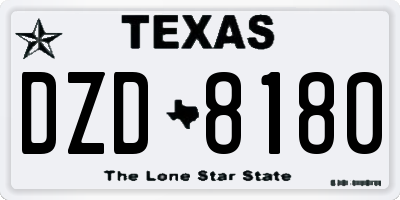 TX license plate DZD8180