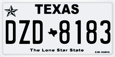 TX license plate DZD8183
