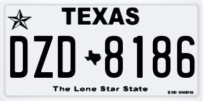 TX license plate DZD8186