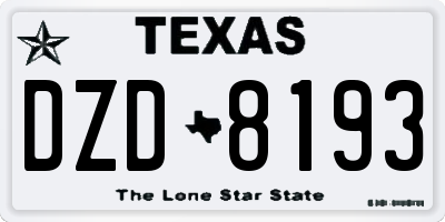 TX license plate DZD8193