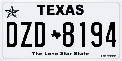 TX license plate DZD8194