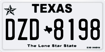 TX license plate DZD8198
