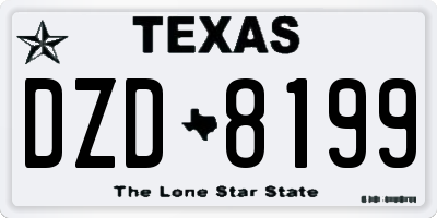 TX license plate DZD8199