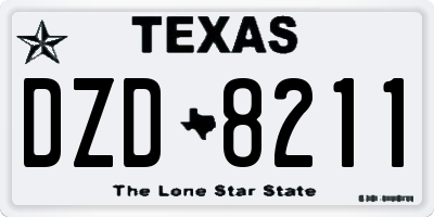 TX license plate DZD8211